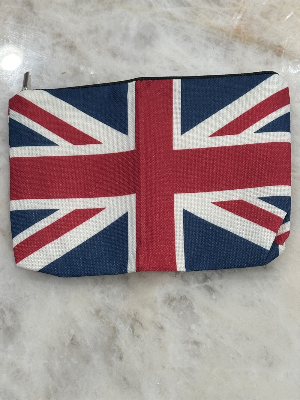 Union Jack Canvas Zip Pouch - Navy, Red & White
